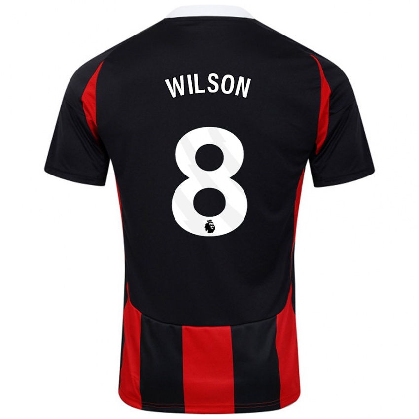 Niño Camiseta Harry Wilson #8 Negro Rojo 2ª Equipación 2024/25 La Camisa Argentina