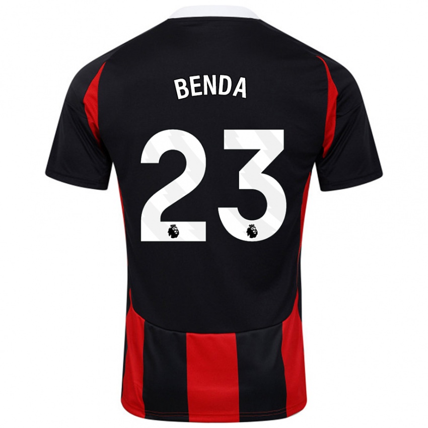 Niño Camiseta Steven Benda #23 Negro Rojo 2ª Equipación 2024/25 La Camisa Argentina