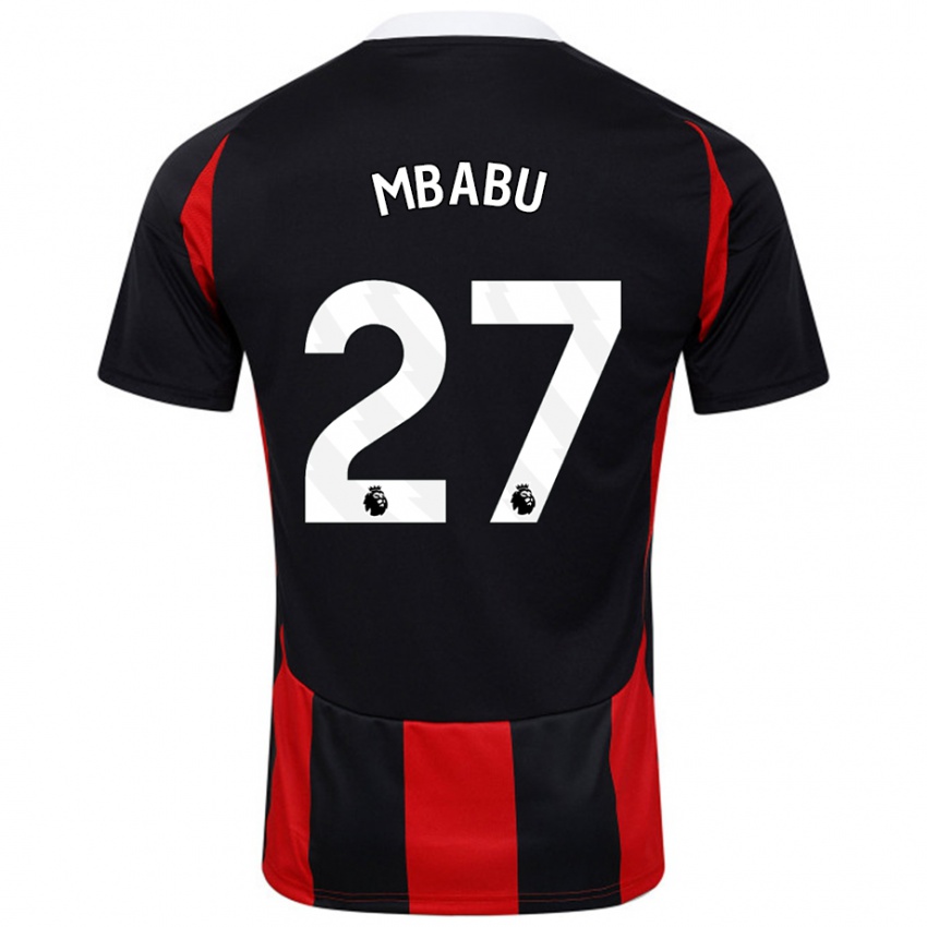 Niño Camiseta Kevin Mbabu #27 Negro Rojo 2ª Equipación 2024/25 La Camisa Argentina