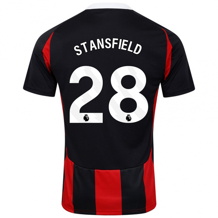 Niño Camiseta Jay Stansfield #28 Negro Rojo 2ª Equipación 2024/25 La Camisa Argentina