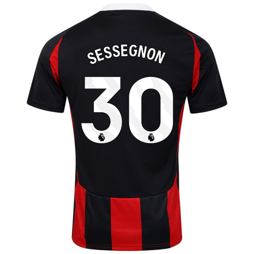 Niño Camiseta Ryan Sessegnon #30 Negro Rojo 2ª Equipación 2024/25 La Camisa Argentina