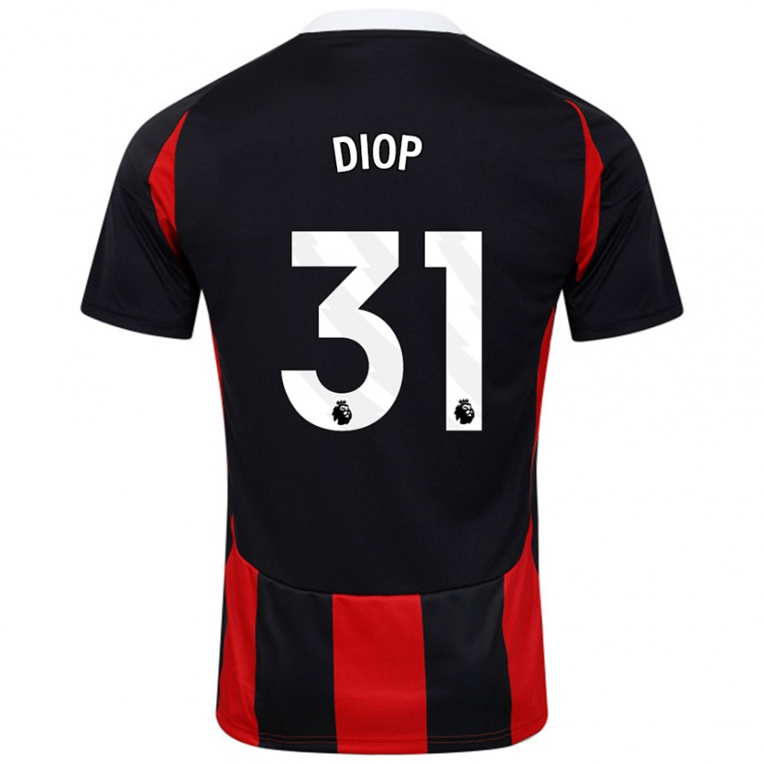 Niño Camiseta Issa Diop #31 Negro Rojo 2ª Equipación 2024/25 La Camisa Argentina