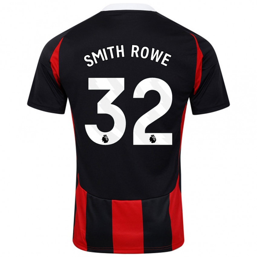 Niño Camiseta Emile Smith Rowe #32 Negro Rojo 2ª Equipación 2024/25 La Camisa Argentina