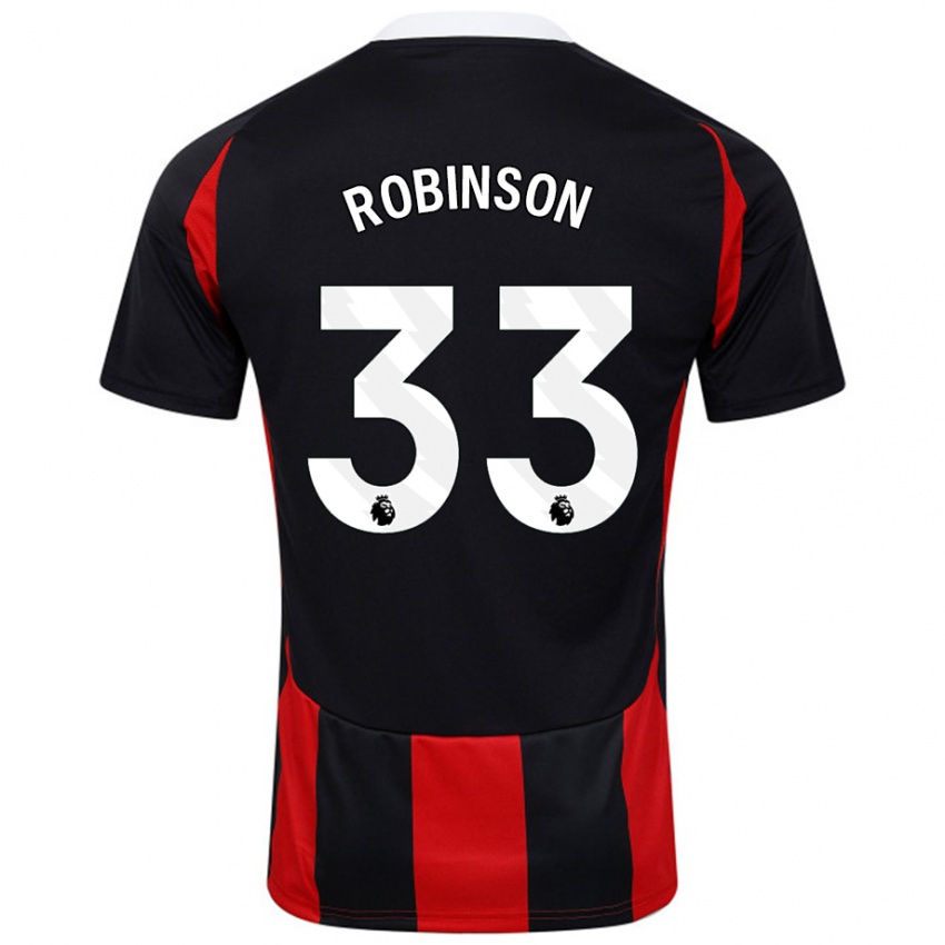 Niño Camiseta Antonee Robinson #33 Negro Rojo 2ª Equipación 2024/25 La Camisa Argentina