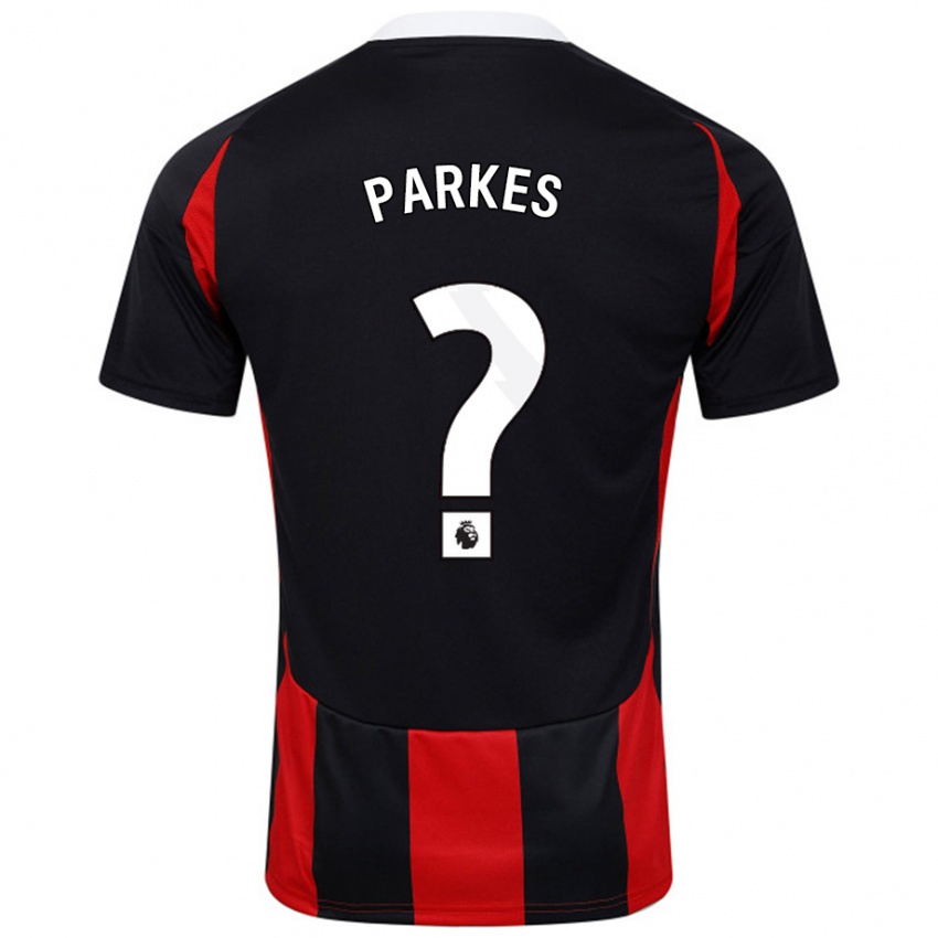 Niño Camiseta Stefan Parkes #0 Negro Rojo 2ª Equipación 2024/25 La Camisa Argentina