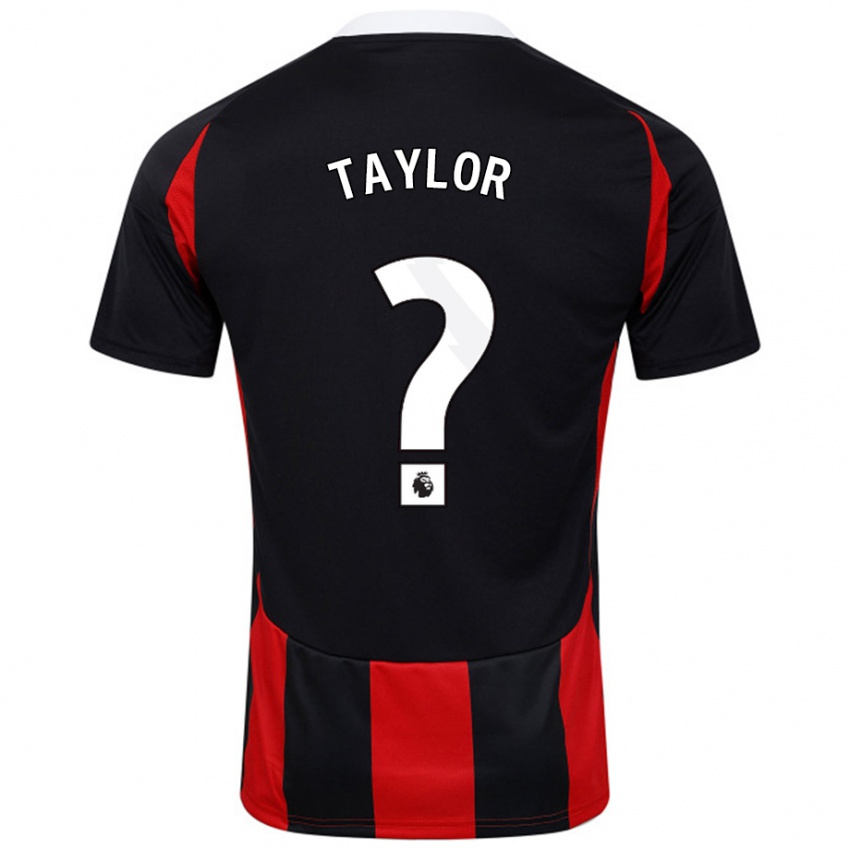 Niño Camiseta Archie Taylor #0 Negro Rojo 2ª Equipación 2024/25 La Camisa Argentina