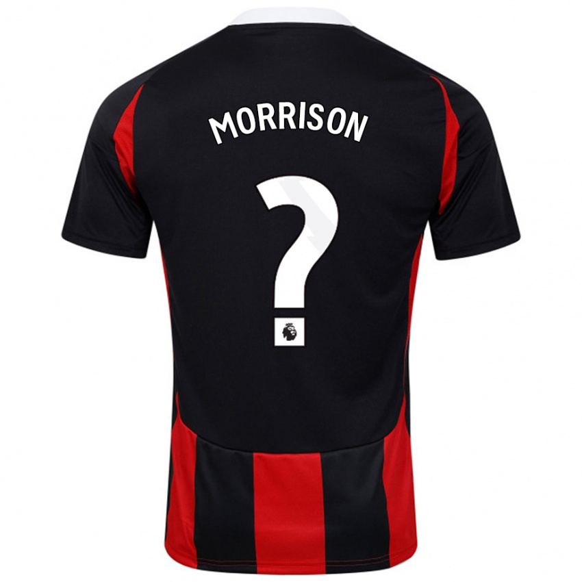 Niño Camiseta Kymarley Morrison #0 Negro Rojo 2ª Equipación 2024/25 La Camisa Argentina