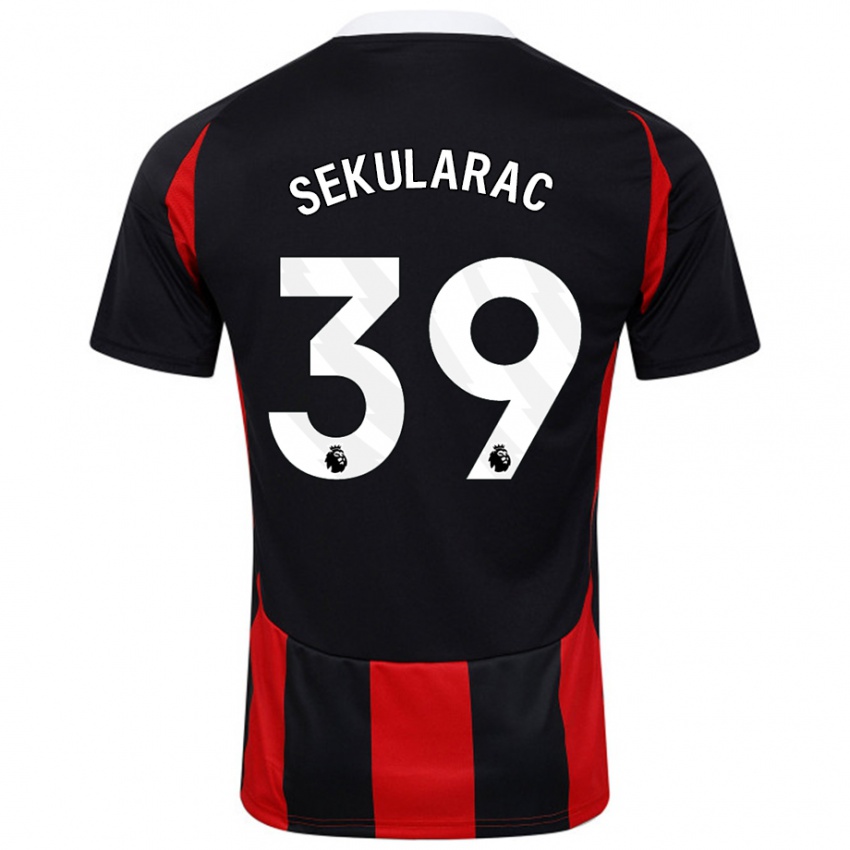 Niño Camiseta Kristian Sekularac #39 Negro Rojo 2ª Equipación 2024/25 La Camisa Argentina