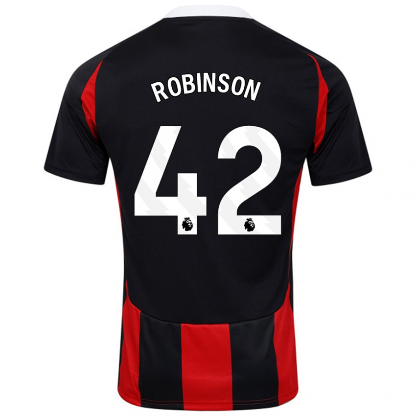 Niño Camiseta Charlie Robinson #42 Negro Rojo 2ª Equipación 2024/25 La Camisa Argentina