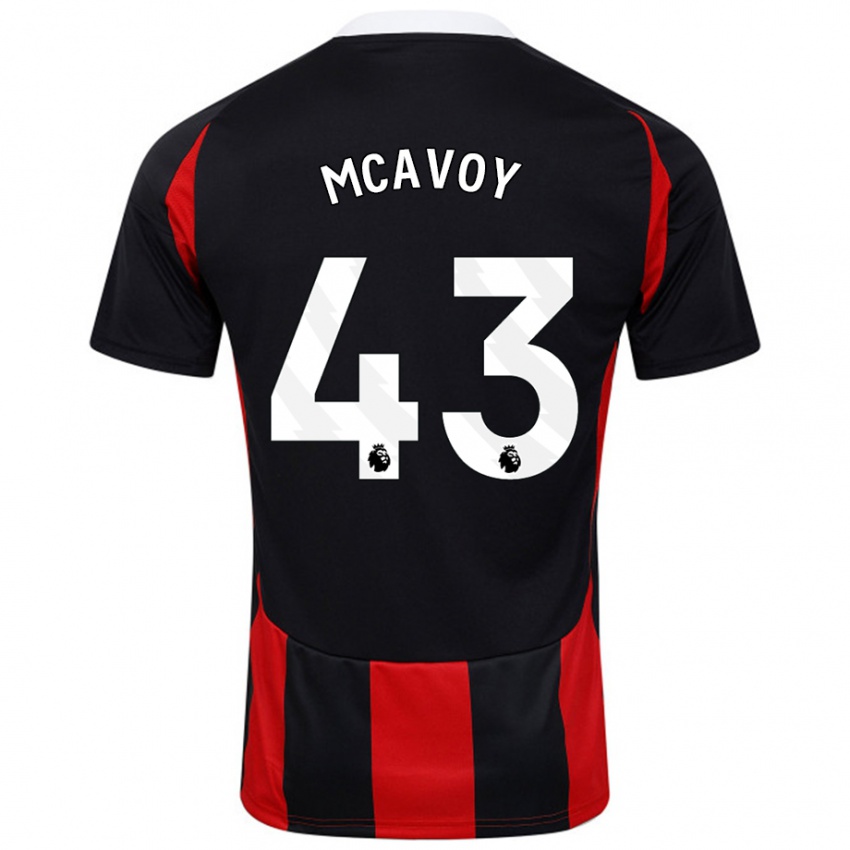 Niño Camiseta Connor Mcavoy #43 Negro Rojo 2ª Equipación 2024/25 La Camisa Argentina