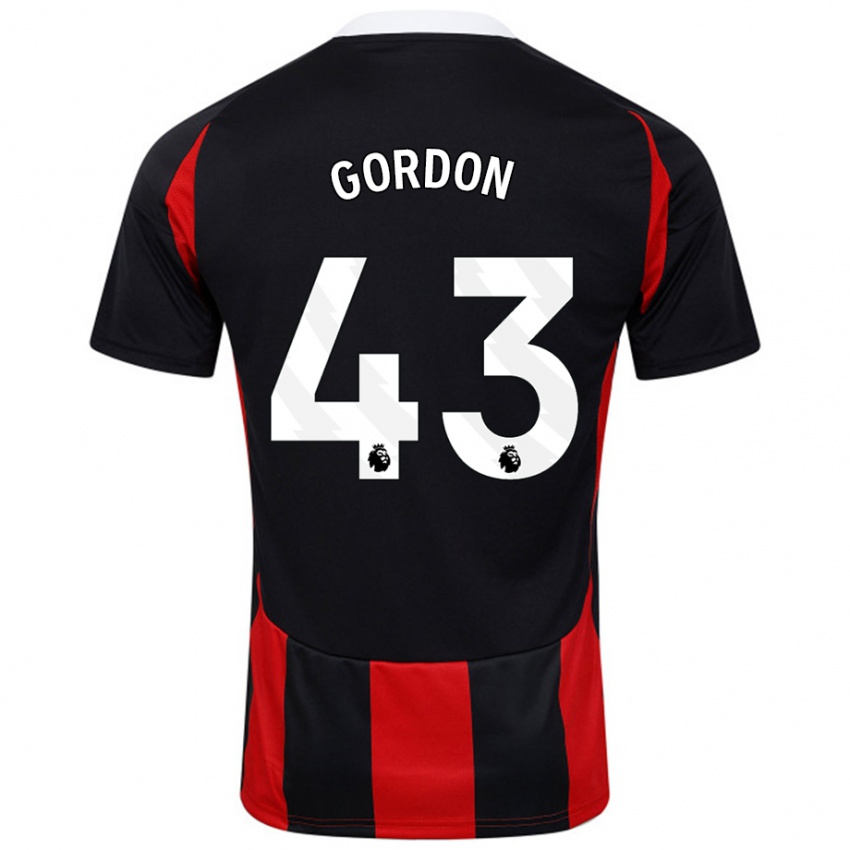 Niño Camiseta Lemar Gordon #43 Negro Rojo 2ª Equipación 2024/25 La Camisa Argentina