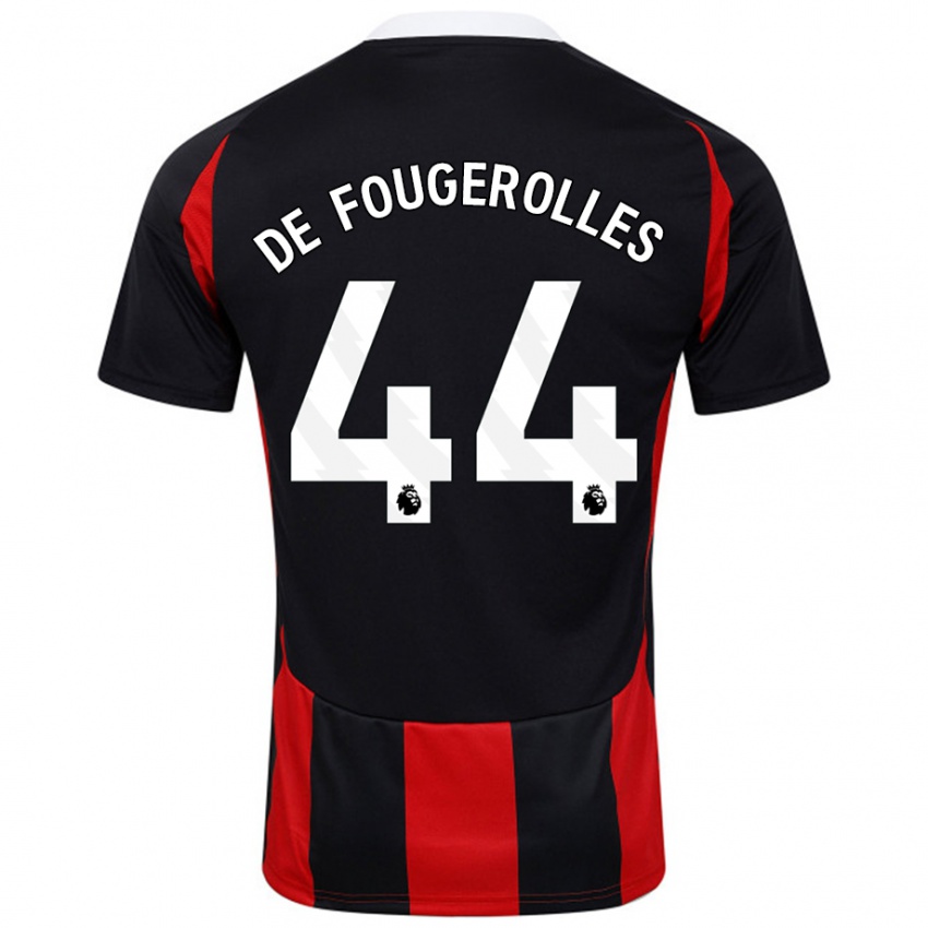 Niño Camiseta Luc De Fougerolles #44 Negro Rojo 2ª Equipación 2024/25 La Camisa Argentina