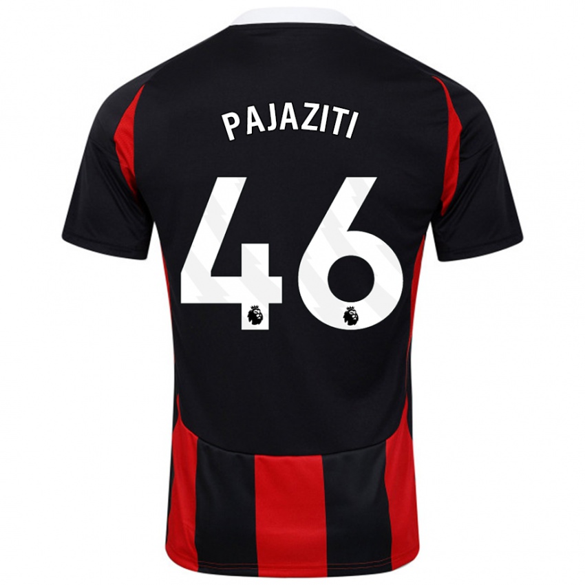 Niño Camiseta Adrion Pajaziti #46 Negro Rojo 2ª Equipación 2024/25 La Camisa Argentina