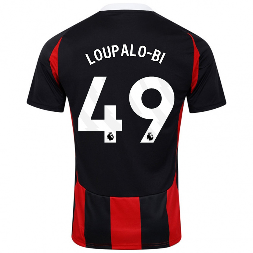 Niño Camiseta Aaron Loupalo-Bi #49 Negro Rojo 2ª Equipación 2024/25 La Camisa Argentina