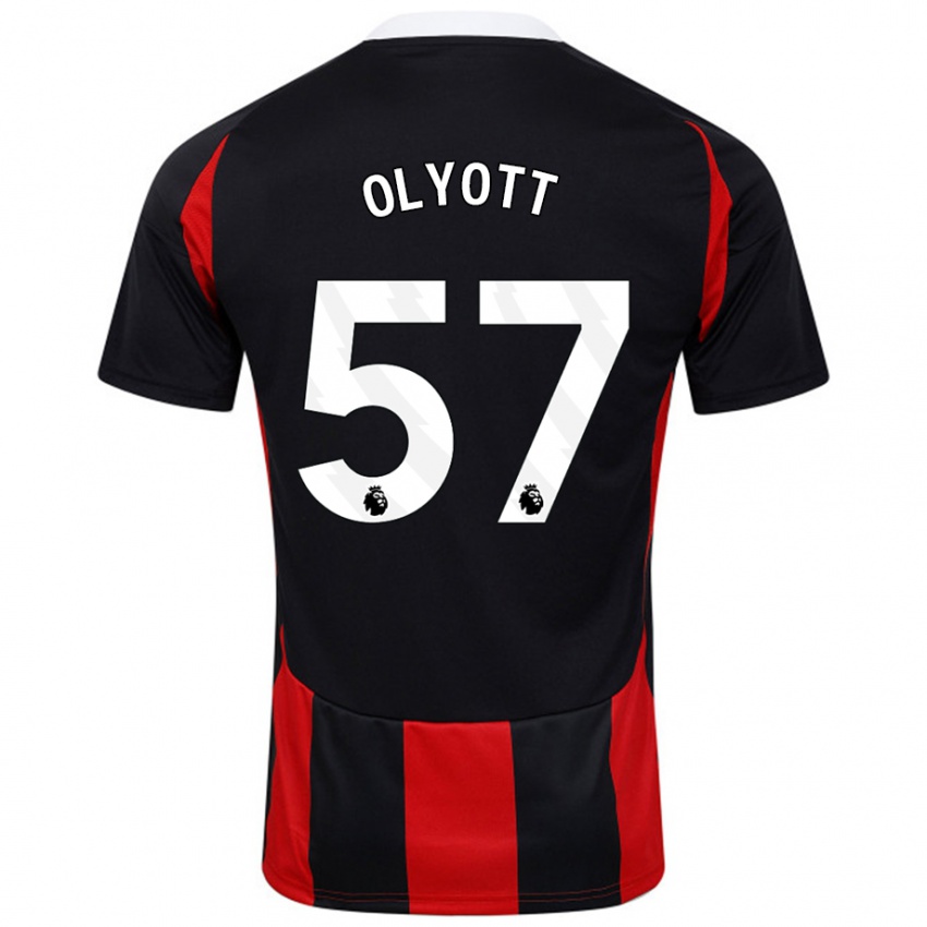 Niño Camiseta Tom Olyott #57 Negro Rojo 2ª Equipación 2024/25 La Camisa Argentina