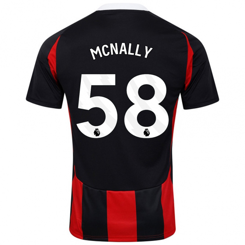 Niño Camiseta Alfie Mcnally #58 Negro Rojo 2ª Equipación 2024/25 La Camisa Argentina