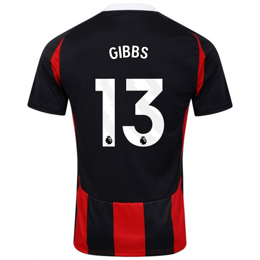 Niño Camiseta Frankie Gibbs #13 Negro Rojo 2ª Equipación 2024/25 La Camisa Argentina