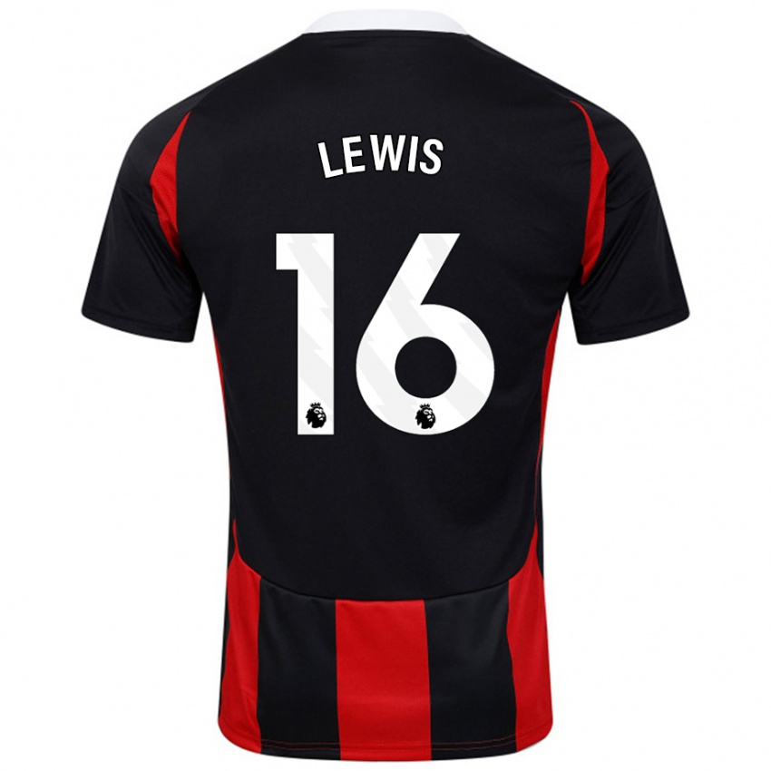 Niño Camiseta Milla Lewis #16 Negro Rojo 2ª Equipación 2024/25 La Camisa Argentina