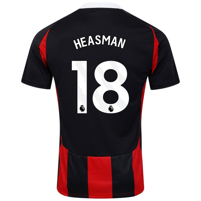 Niño Camiseta Georgia Heasman #18 Negro Rojo 2ª Equipación 2024/25 La Camisa Argentina