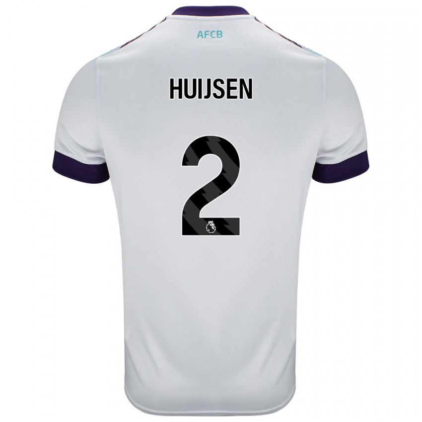 Niño Camiseta Dean Huijsen #2 Blanco Verde Púrpura 2ª Equipación 2024/25 La Camisa Argentina