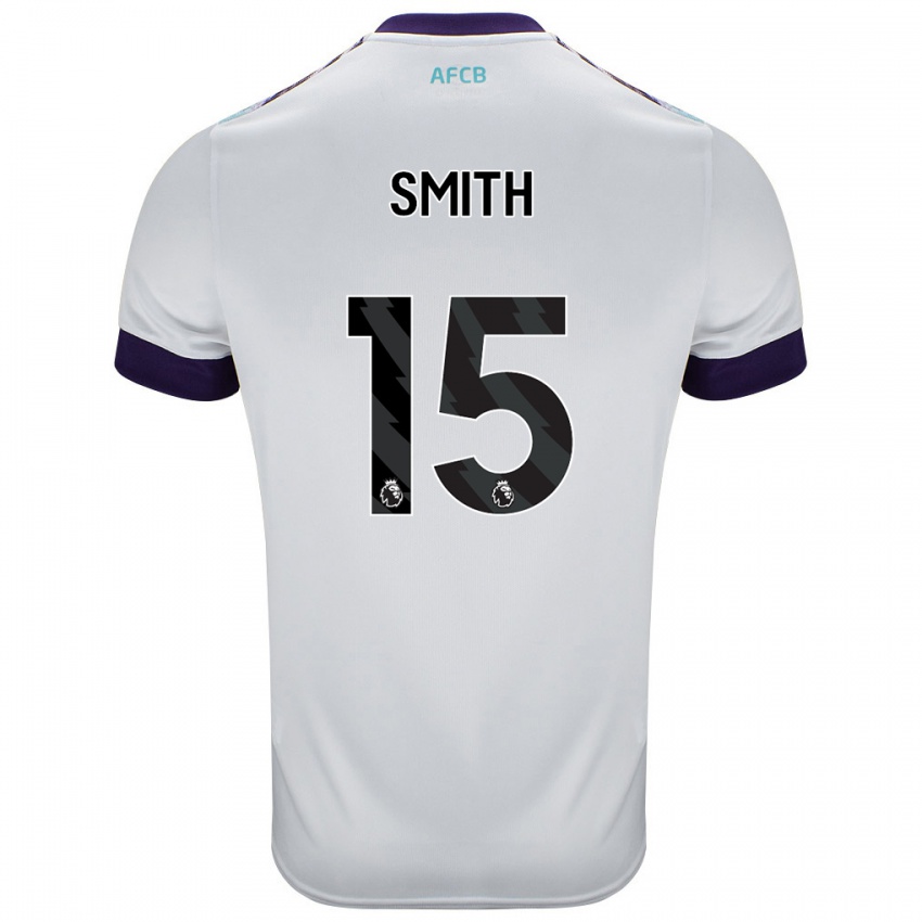 Niño Camiseta Adam Smith #15 Blanco Verde Púrpura 2ª Equipación 2024/25 La Camisa Argentina