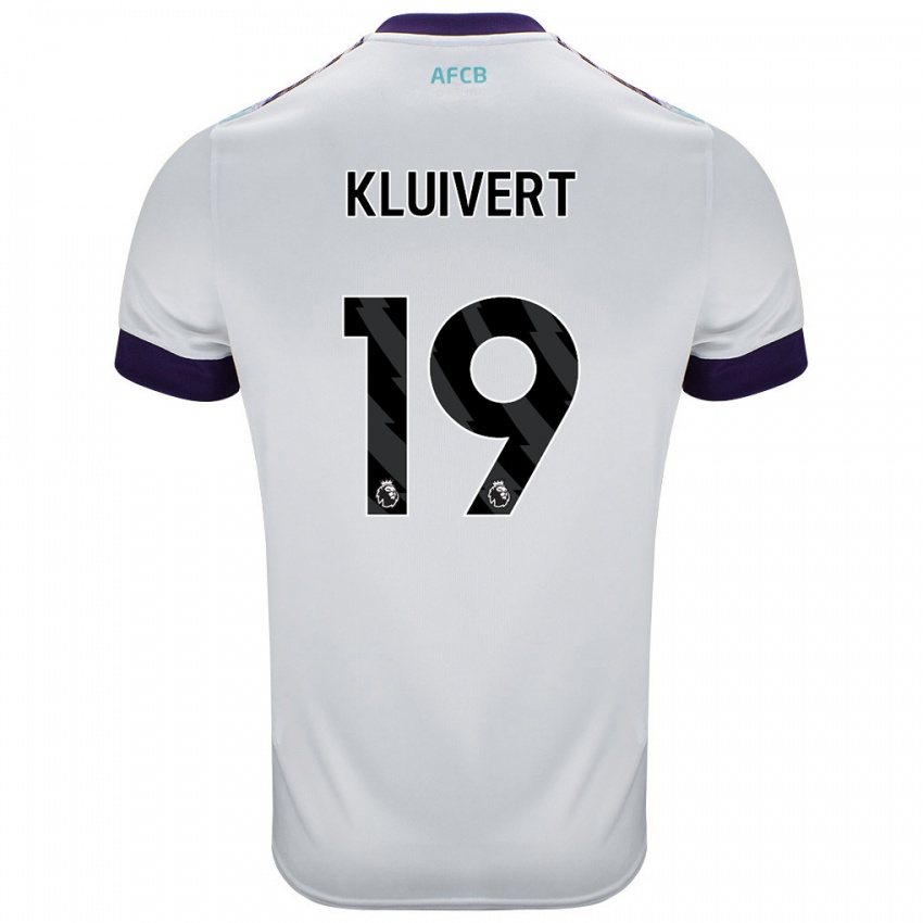 Niño Camiseta Justin Kluivert #19 Blanco Verde Púrpura 2ª Equipación 2024/25 La Camisa Argentina