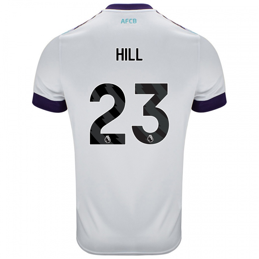 Niño Camiseta James Hill #23 Blanco Verde Púrpura 2ª Equipación 2024/25 La Camisa Argentina