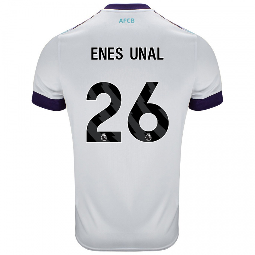 Niño Camiseta Enes Ünal #26 Blanco Verde Púrpura 2ª Equipación 2024/25 La Camisa Argentina