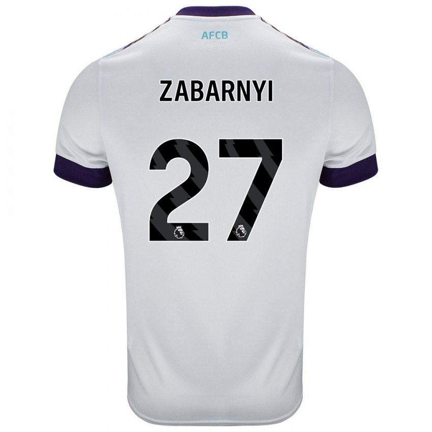 Niño Camiseta Ilya Zabarnyi #27 Blanco Verde Púrpura 2ª Equipación 2024/25 La Camisa Argentina