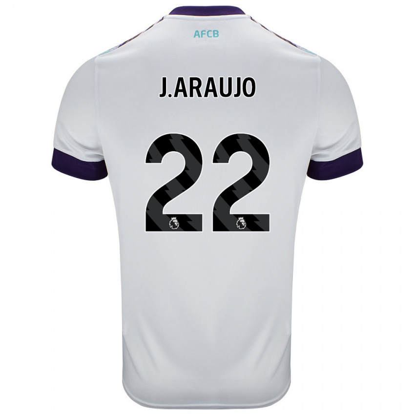 Niño Camiseta Julián Araujo #28 Blanco Verde Púrpura 2ª Equipación 2024/25 La Camisa Argentina