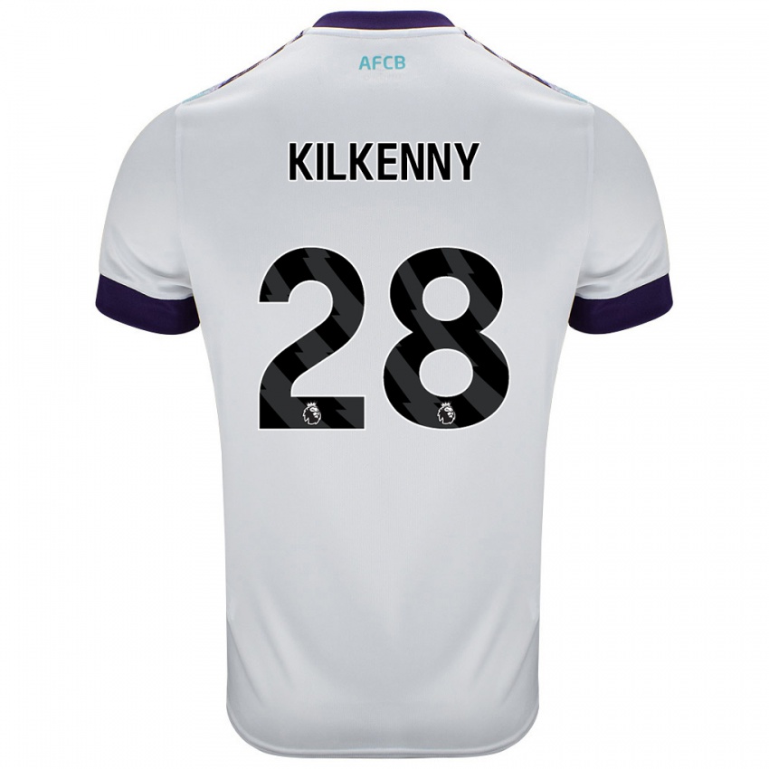 Niño Camiseta Gavin Kilkenny #28 Blanco Verde Púrpura 2ª Equipación 2024/25 La Camisa Argentina