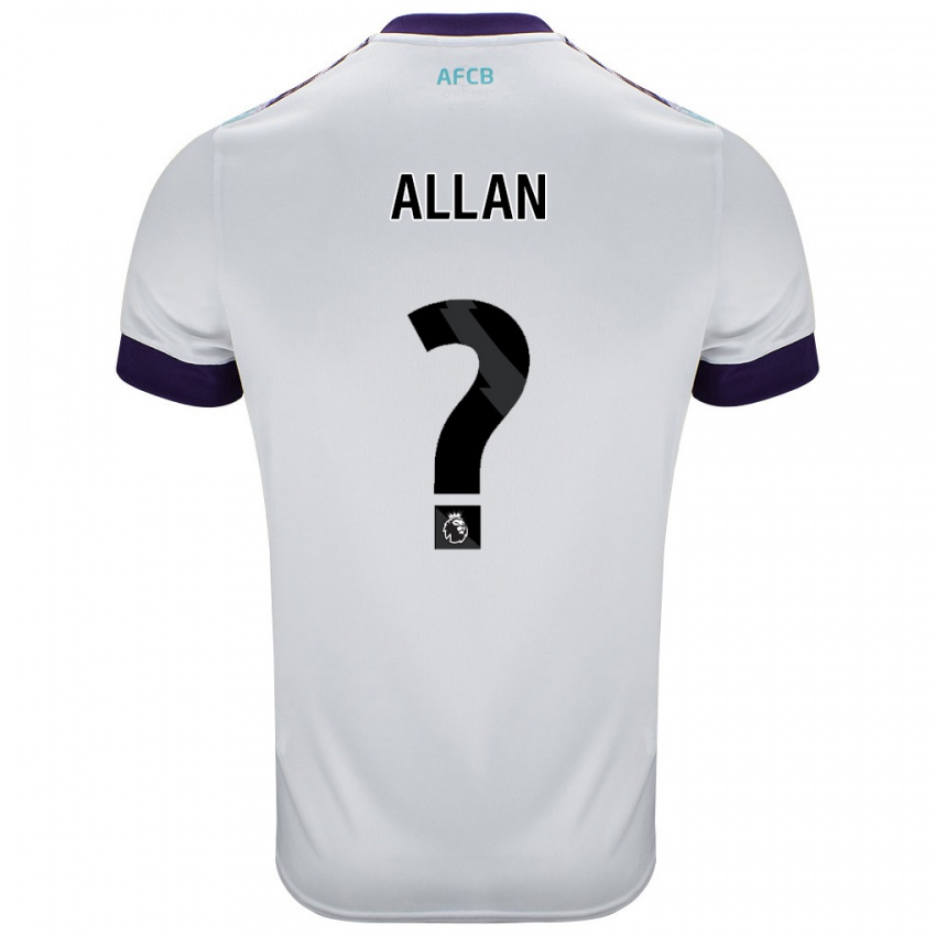 Niño Camiseta Mack Allan #0 Blanco Verde Púrpura 2ª Equipación 2024/25 La Camisa Argentina