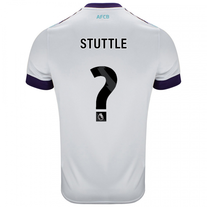 Niño Camiseta Jonny Stuttle #0 Blanco Verde Púrpura 2ª Equipación 2024/25 La Camisa Argentina