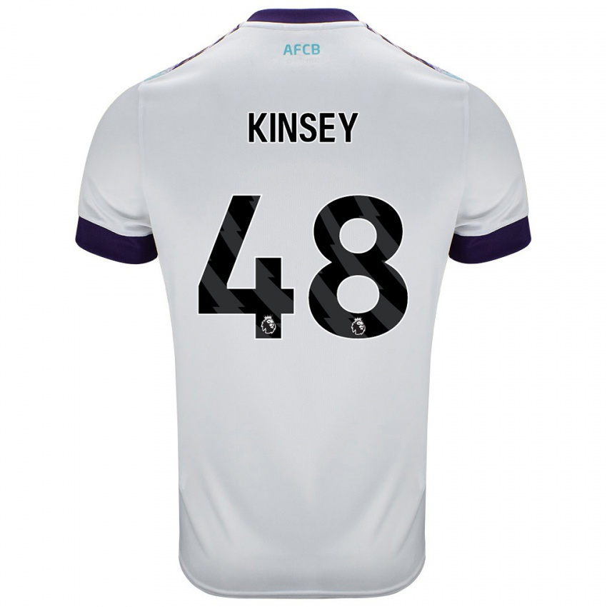 Niño Camiseta Max Kinsey #48 Blanco Verde Púrpura 2ª Equipación 2024/25 La Camisa Argentina