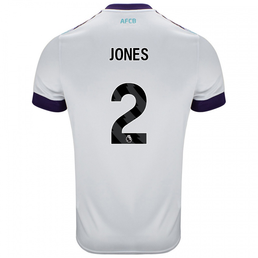 Niño Camiseta Abby Jones #2 Blanco Verde Púrpura 2ª Equipación 2024/25 La Camisa Argentina