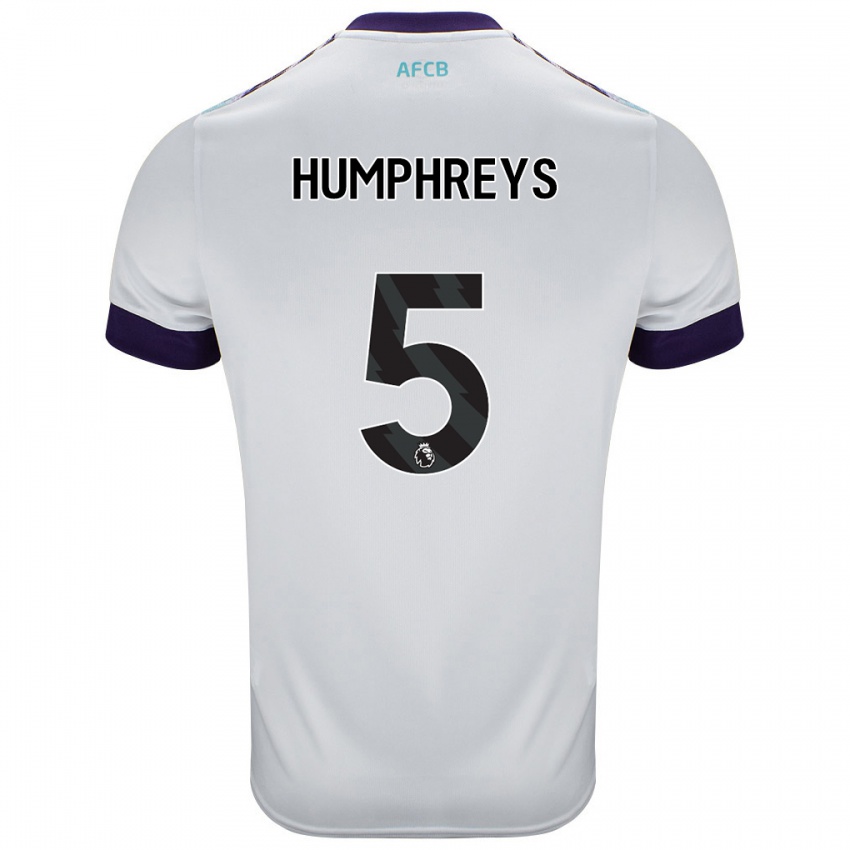 Niño Camiseta Holly Humphreys #5 Blanco Verde Púrpura 2ª Equipación 2024/25 La Camisa Argentina