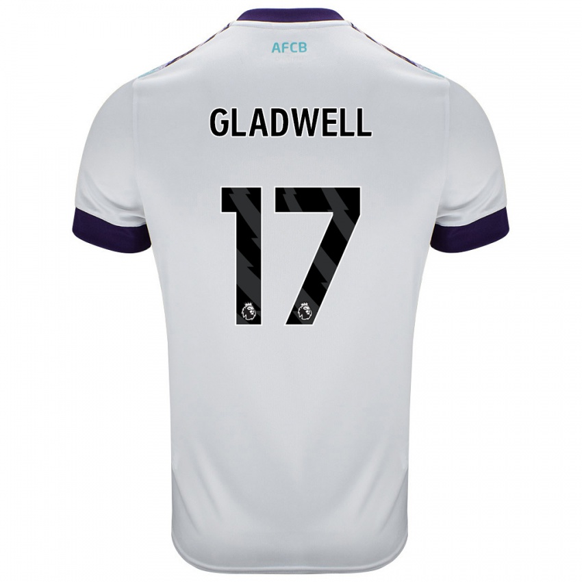 Niño Camiseta Molly Gladwell #17 Blanco Verde Púrpura 2ª Equipación 2024/25 La Camisa Argentina