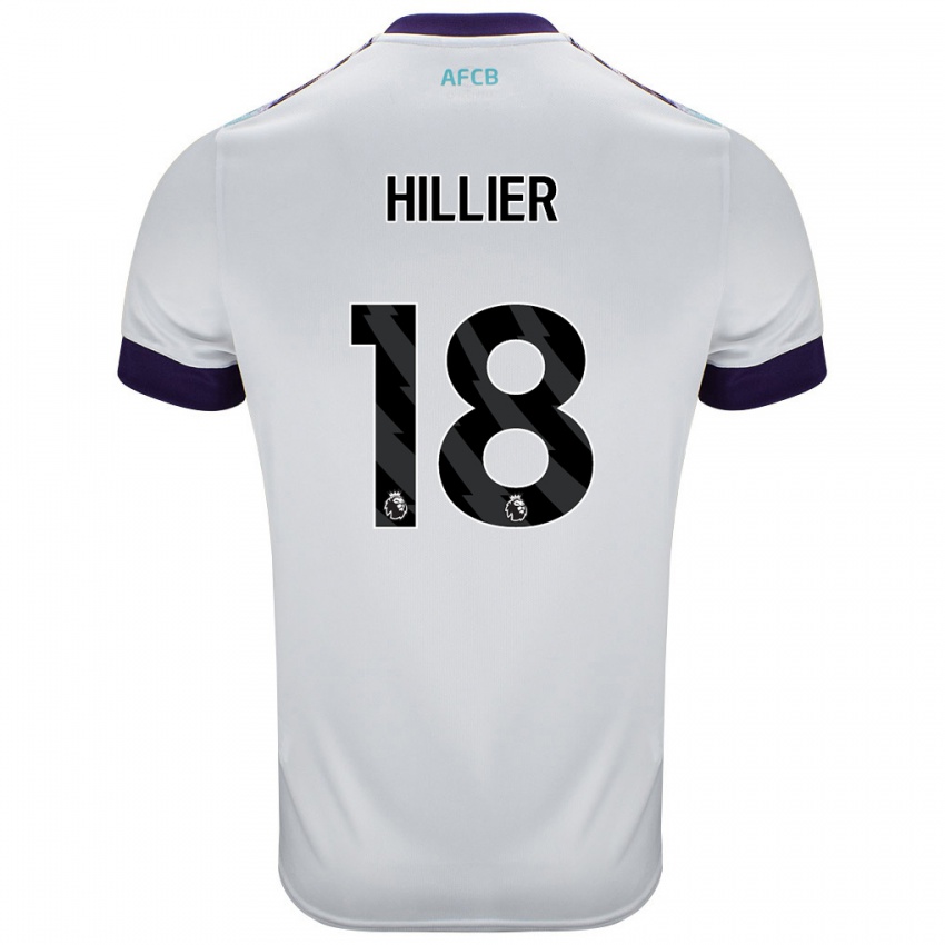 Niño Camiseta Gemma Hillier #18 Blanco Verde Púrpura 2ª Equipación 2024/25 La Camisa Argentina