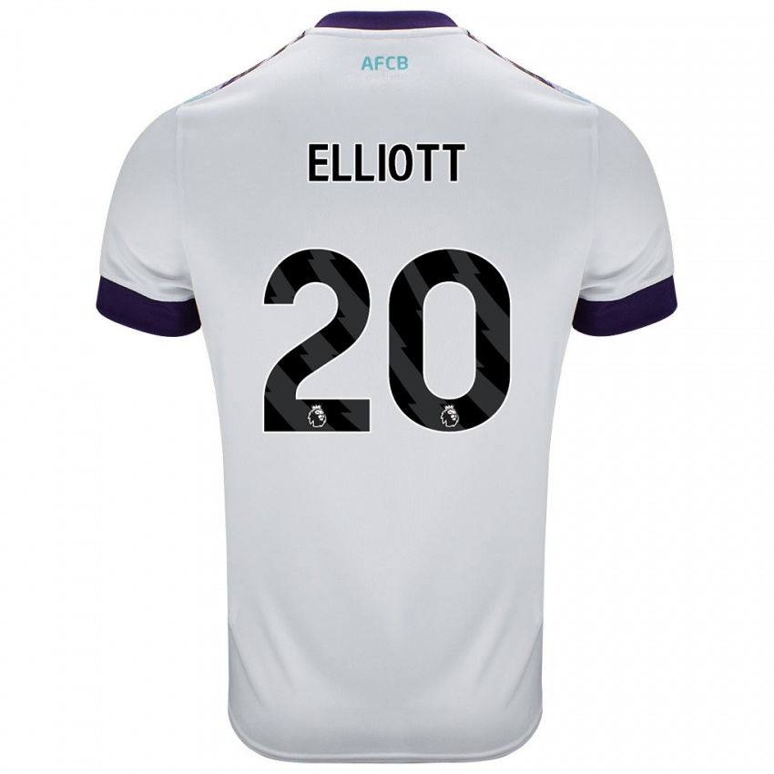 Niño Camiseta Kaitlyn Elliott #20 Blanco Verde Púrpura 2ª Equipación 2024/25 La Camisa Argentina