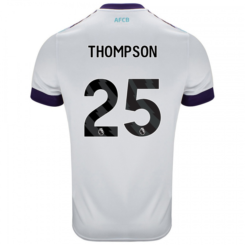 Niño Camiseta Kenni Thompson #25 Blanco Verde Púrpura 2ª Equipación 2024/25 La Camisa Argentina