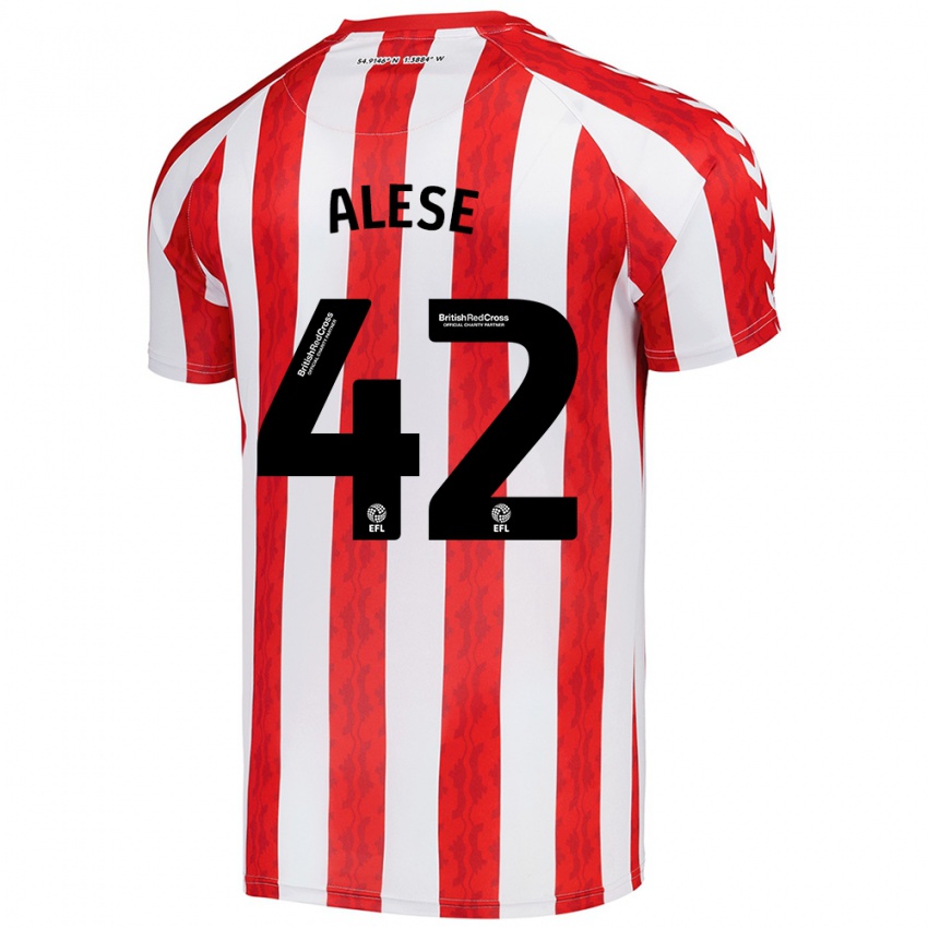 Hombre Camiseta Aji Alese #42 Rojo Blanco 1ª Equipación 2024/25 La Camisa Argentina