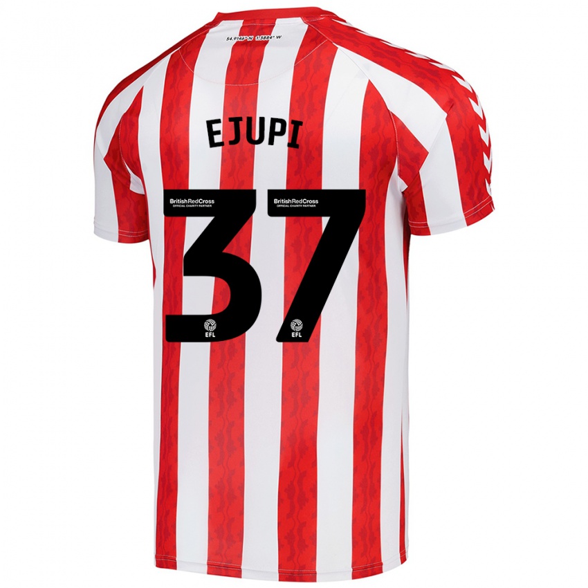 Hombre Camiseta Elizabeta Ejupi #37 Rojo Blanco 1ª Equipación 2024/25 La Camisa Argentina