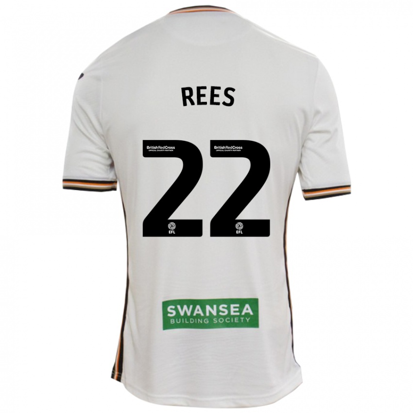 Hombre Camiseta Nia Rees #22 Blanco 1ª Equipación 2024/25 La Camisa Argentina