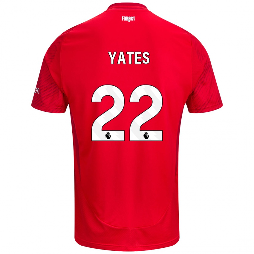 Hombre Camiseta Ryan Yates #22 Rojo Blanco 1ª Equipación 2024/25 La Camisa Argentina