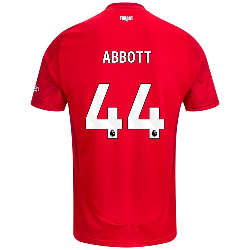 Hombre Camiseta Zach Abbott #44 Rojo Blanco 1ª Equipación 2024/25 La Camisa Argentina