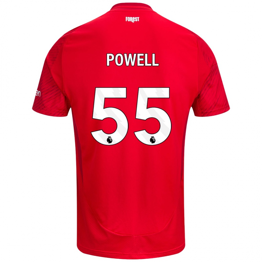 Hombre Camiseta Josh Powell #55 Rojo Blanco 1ª Equipación 2024/25 La Camisa Argentina