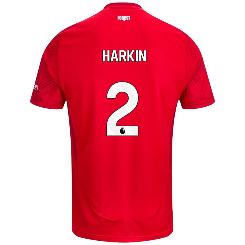 Hombre Camiseta Lyndsey Harkin #2 Rojo Blanco 1ª Equipación 2024/25 La Camisa Argentina