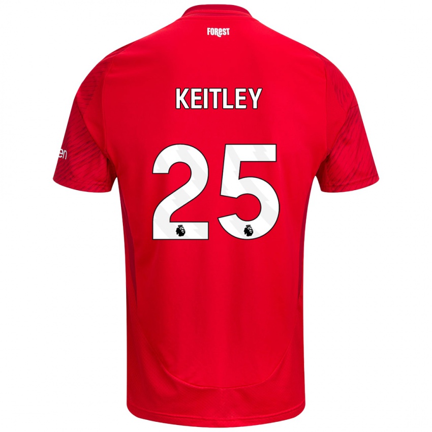 Hombre Camiseta Alice Keitley #25 Rojo Blanco 1ª Equipación 2024/25 La Camisa Argentina