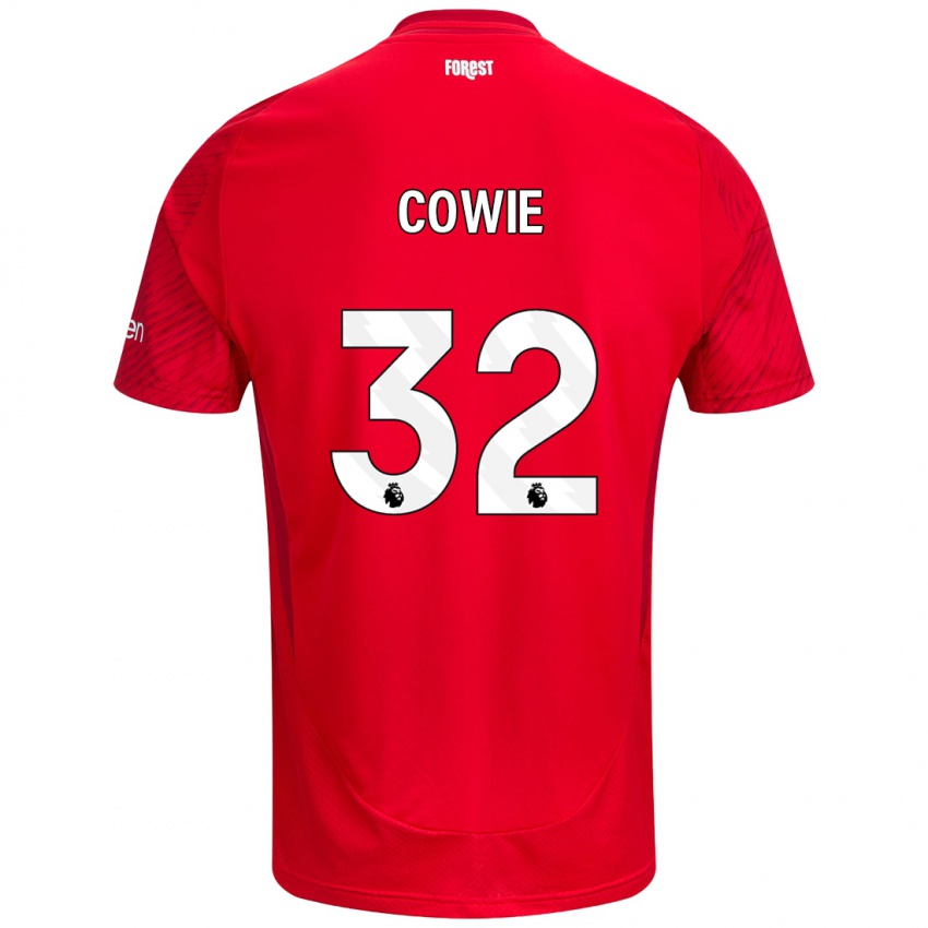 Hombre Camiseta Abi Cowie #32 Rojo Blanco 1ª Equipación 2024/25 La Camisa Argentina