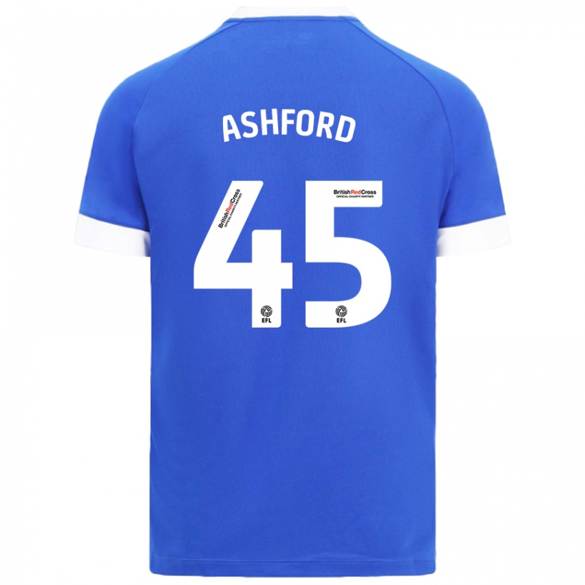 Hombre Camiseta Cian Ashford #45 Azul Cielo 1ª Equipación 2024/25 La Camisa Argentina